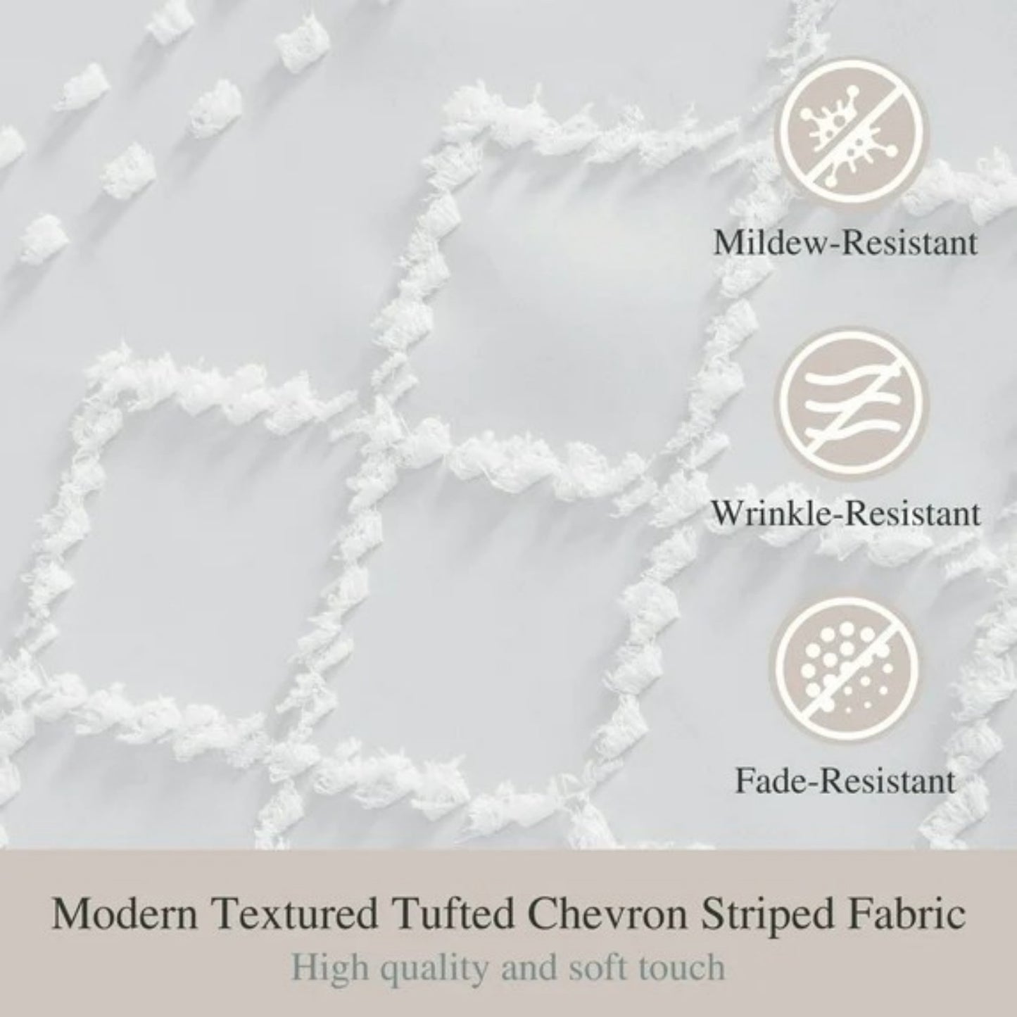 LunaLulinlk White Boho Shower Curtains With Tassels,Heavy-Duty Mold/Mildew-Resistant