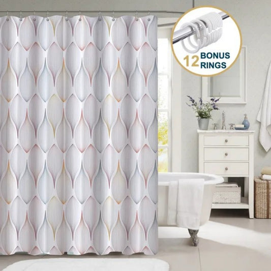 LunaLulinlk Shower Curtain with Hooks – Heavy-Duty Mold/Mildew-Resistant