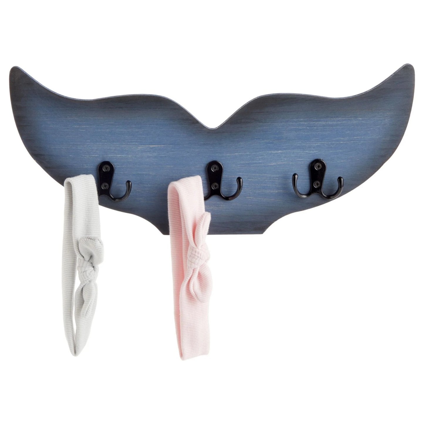 LunaLulinlk Whale Tail Wall Hook for Nursery, Nautical Ocean Wall Decor (Blue, 15.5 x 6.75 x 1 In)