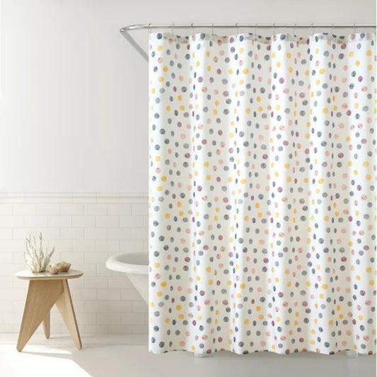 LunaLulinlk Watercolor Dots Shower Curtain, 72" X 72", Polyester