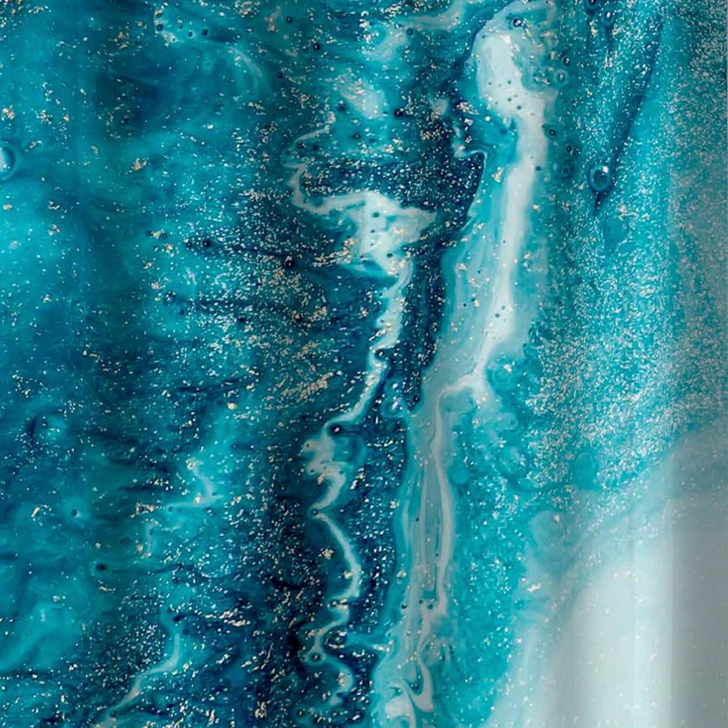 LunaLulinlk Waterproof Watercolor Marble 30% Recycled PEVA Shower Curtain and Hooks