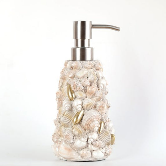 LunaLulinlk Sea Shell Soap/Lotion Dispenser - 17oz Coastal Bathroom Decor with Leakproof Design