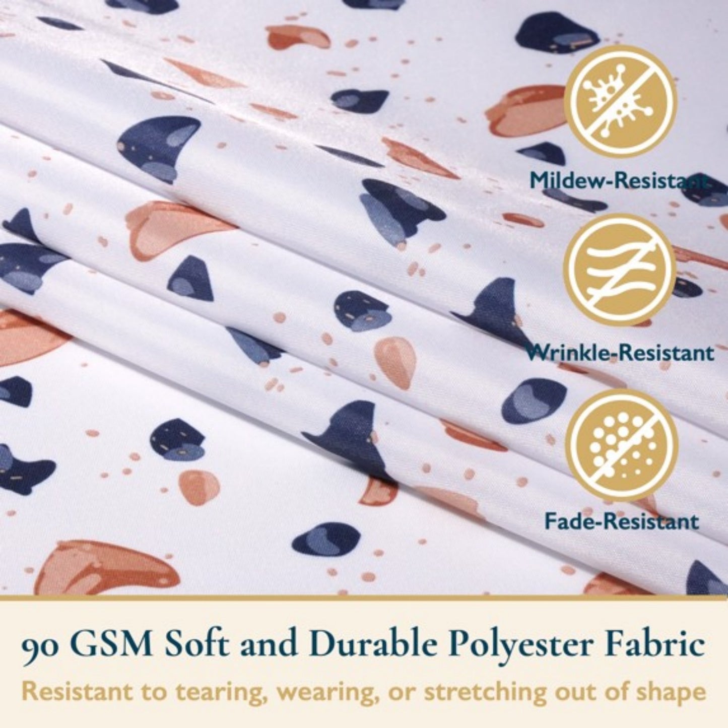 LunaLulinlk Weighted-Hem Fabric Bathroom Curtain