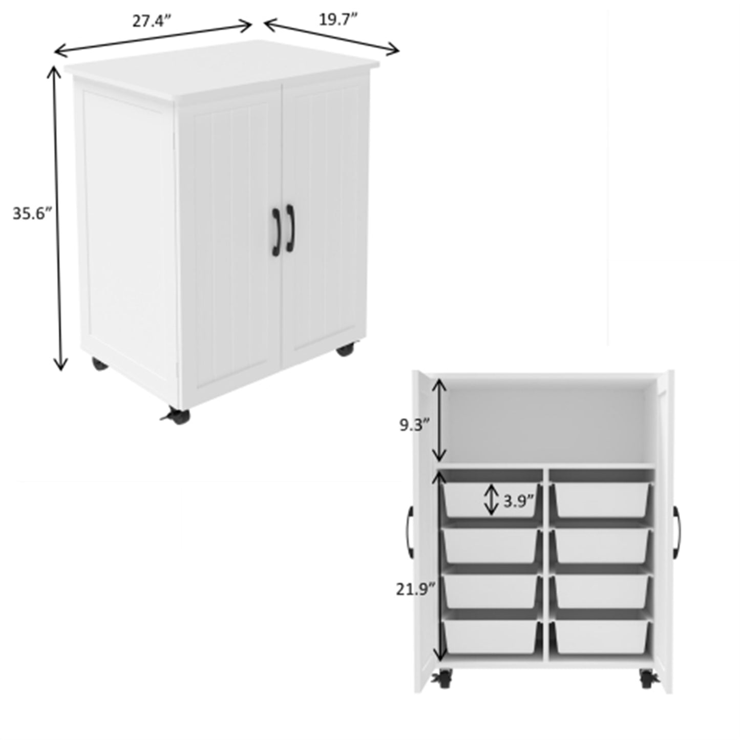 LunaLulinlk White storage cabinet, large-capacity storage, sturdy and durable, home must-have single product