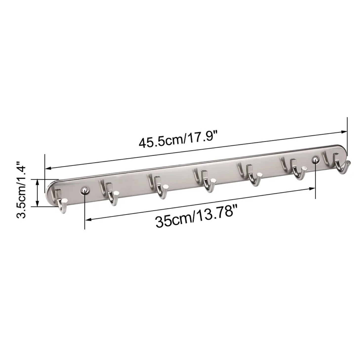 LunaLulinlk Stainless Steel Wall Mount Hook Hanger Coat Hat Holder Silver Tone
