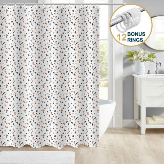 LunaLulinlk Weighted-Hem Fabric Bathroom Curtain