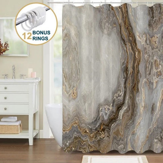 LunaLulinlk Shower Curtain with Hooks – Heavy-Duty Mold/Mildew-Resistant