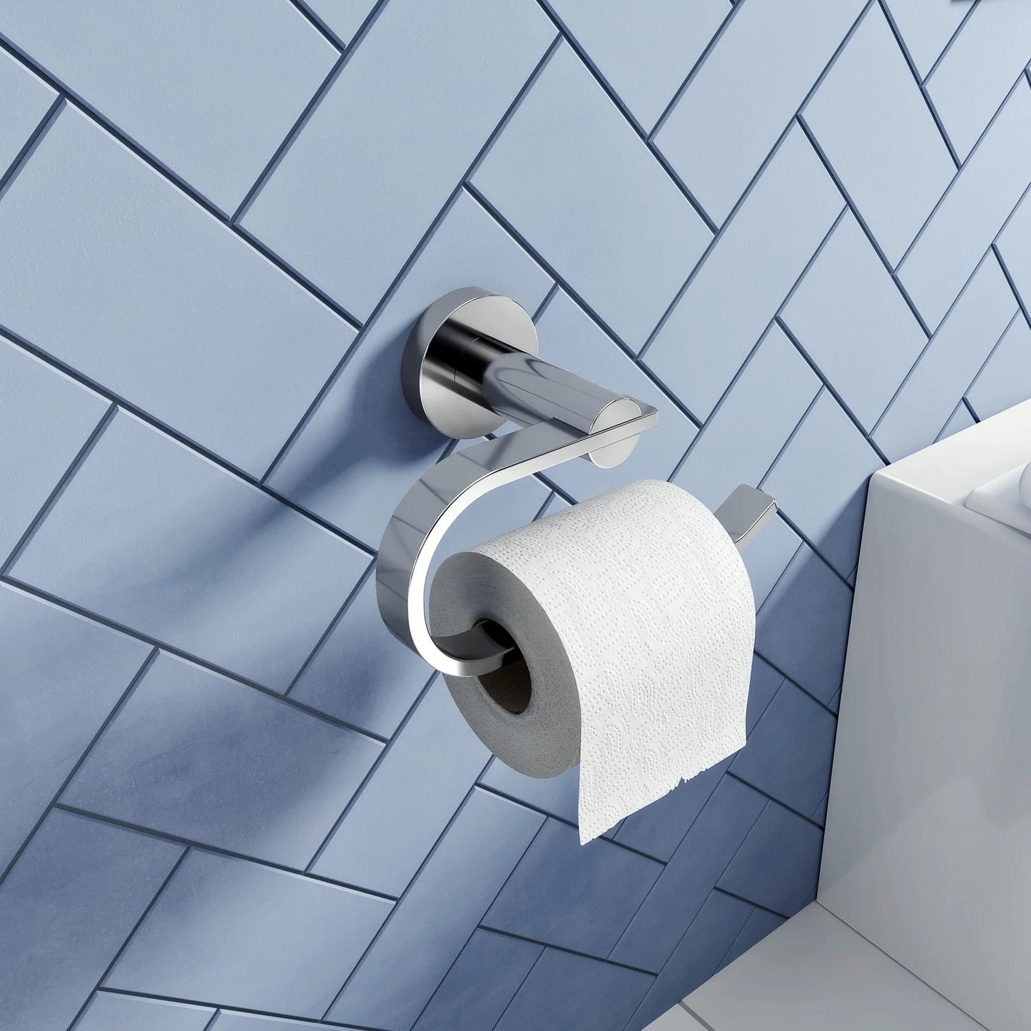 LunaLulinlk Wall-Mounted Toilet Paper Holder in Chrome