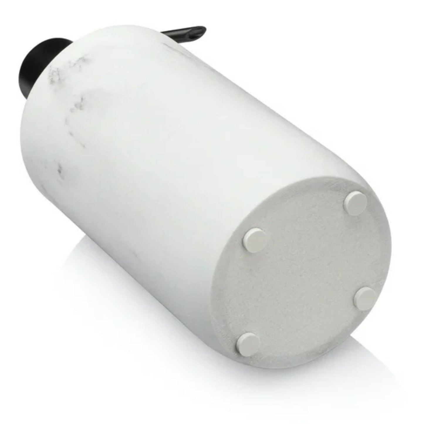 LunaLulinlk White Marble Soap Dispenser with Black Pump, Refillable Liquid Soap Dispenser 16 Oz. Capacity.