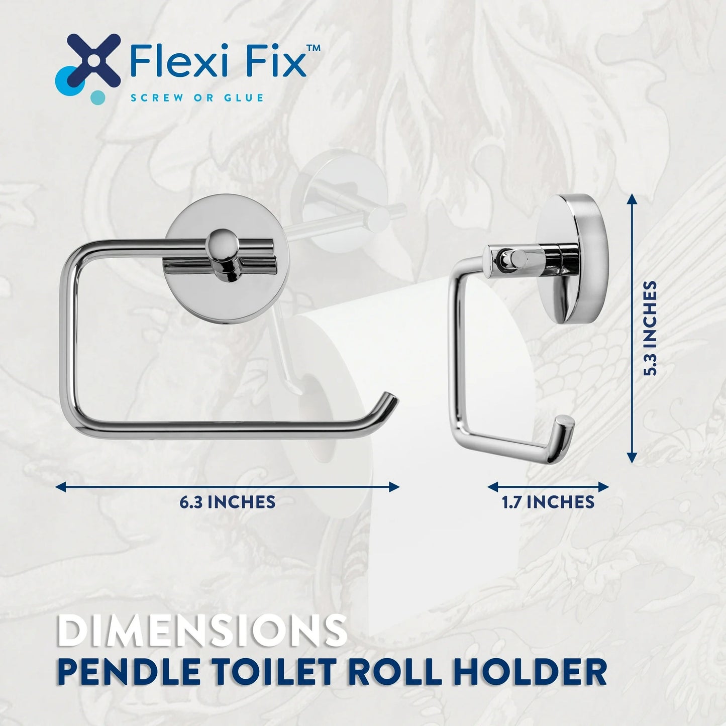 LunaLulinlk Toilet Paper Holder, Easy-to-Fit Flexi Fix Bracket, No Drilling Required