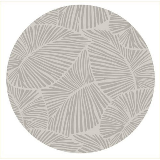 LunaLulinlk Sliver CURVE Line Leaf design41" x - 41" Round Rug