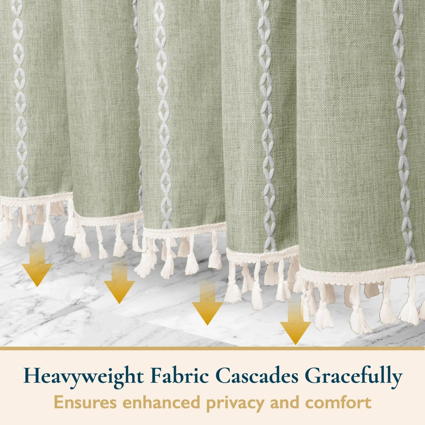 LunaLulinlk Tassel Shower Curtain Set with Hooks