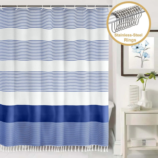 LunaLulinlk Tassel Shower Curtain Set with Hooks