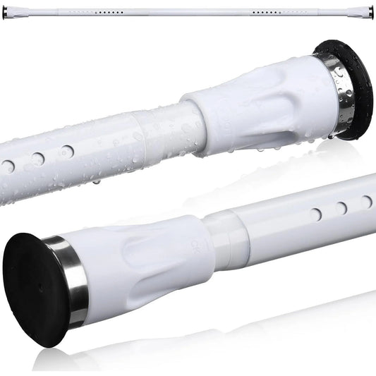 LunaLulinlk Shower Curtain Rod No Dill, Heavy Duty Tension Rod, Adjustable Length 42-60