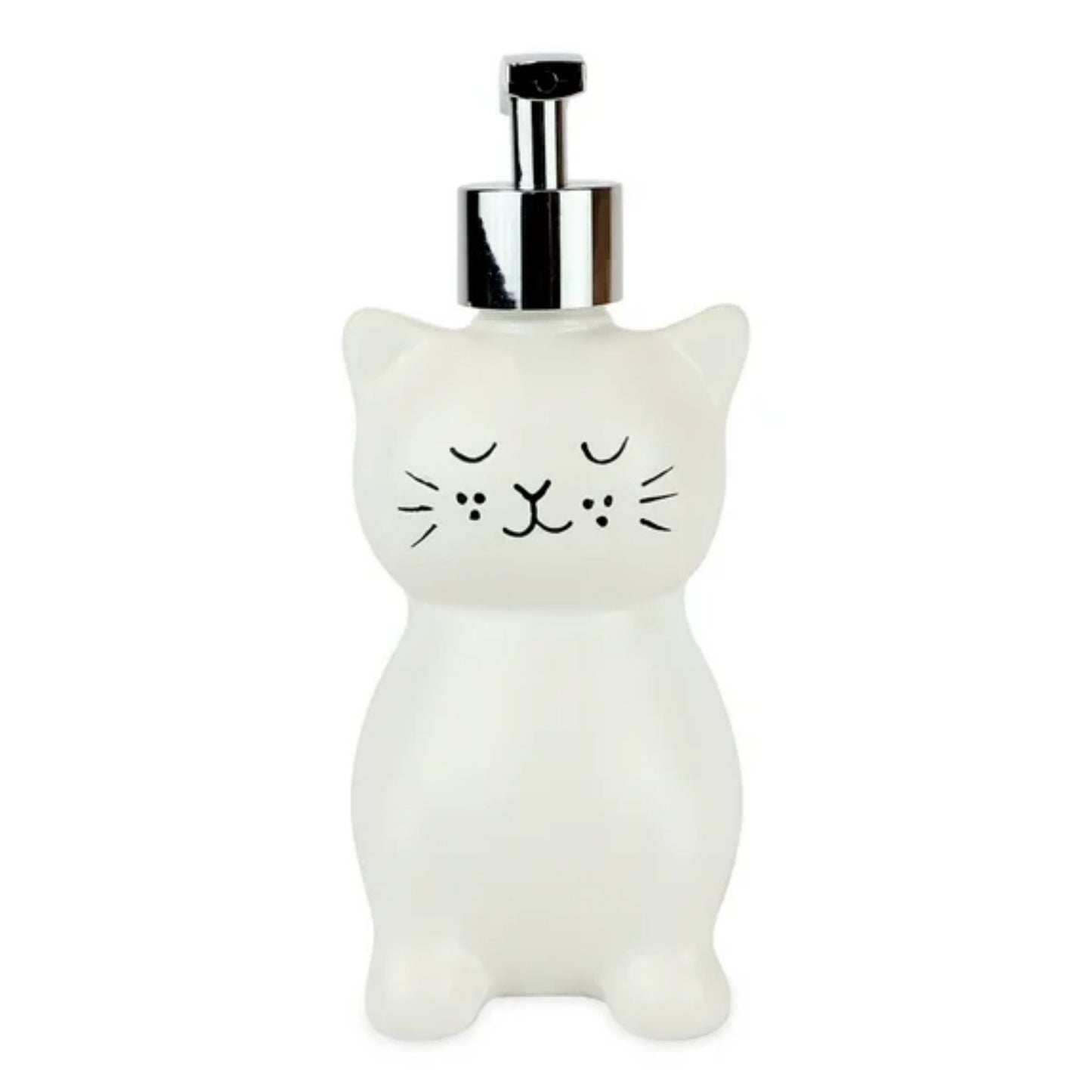 LunaLulinlk White Ceramic Cat Liquid Soap Pump/Lotion Dispenser