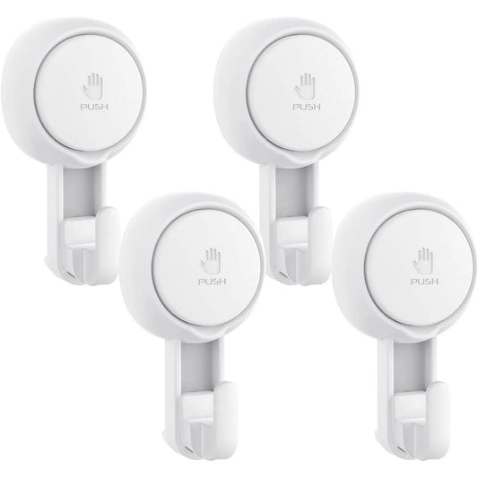 LunaLulinlk Suction Cup Hooks, Heavy Duty Reusable Wreath Hanger, Powerful Removable Shower Hooks, Vacuum Suction Wreath Holder 4 Pack
