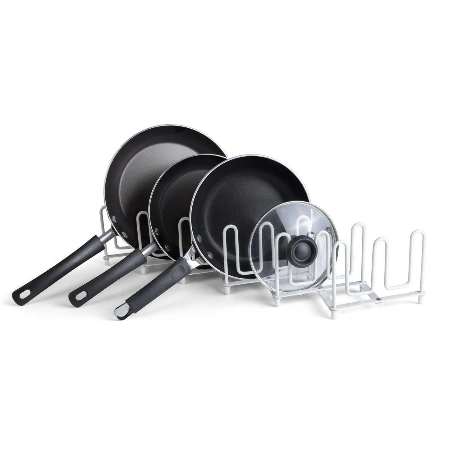 LunaLulinlk(2 pack) Expandable Pan & Lid Organizer, White