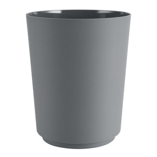 LunaLulinlk Soft Touch Ribbed Plastic 1.98 Gallon Wastebasket in Grey for Bathroom, Kitchen and Bedroom