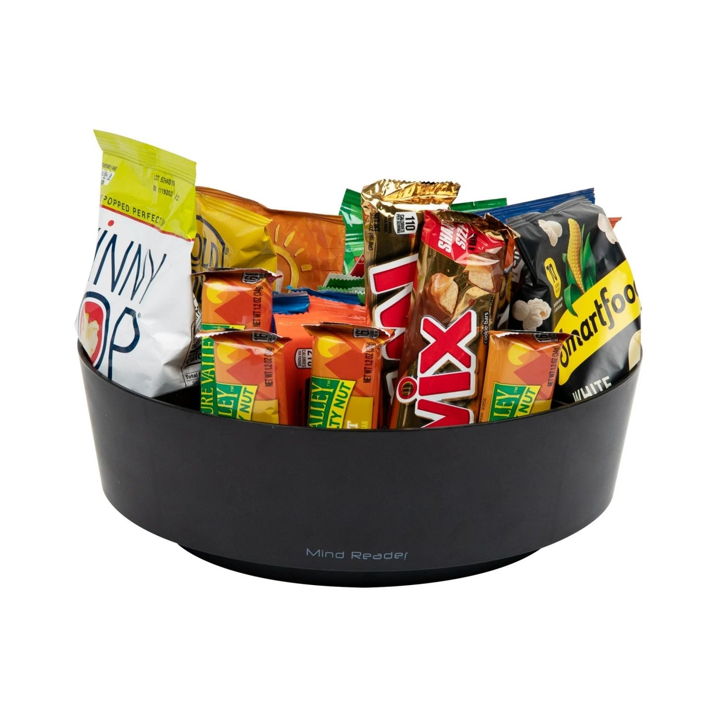 LunaLulinlk Snack Carousel, Countertop Organizer, Snack Tray, 12"L x 12"W x 4"H, Black