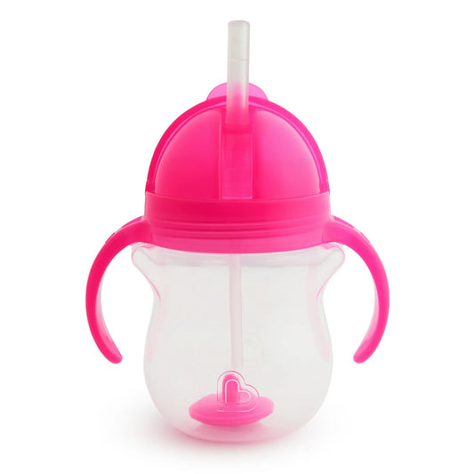 LunaLulinlk Weighted Trainer Sippy Cup with Lid, 7 oz, Pink, Unisex