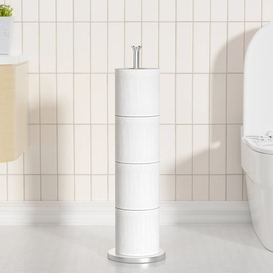 LunaLulinlk Toilet Roll Holder Stand(with Reserve Function), Free-Standing Toilet Paper Storage Holder
