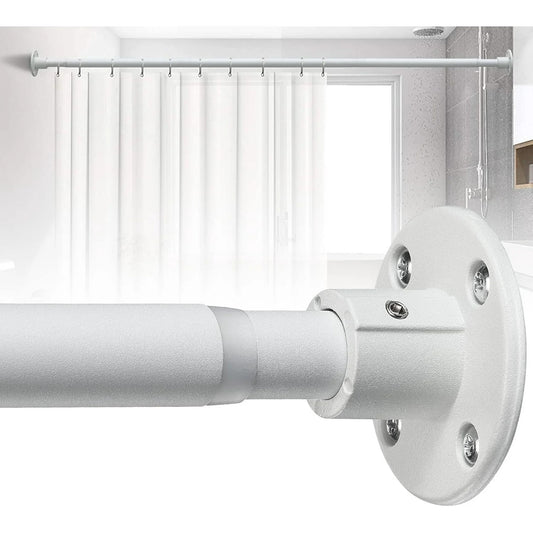 LunaLulinlk Shower Curtain Rod, Adjustable Shower Curtain Rods 29-94 Inches, Heavy Duty White Shower Rods for Bathroom
