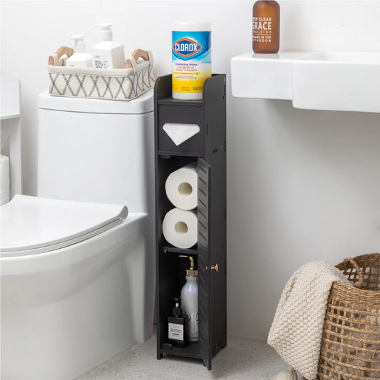 LunaLulinlk Toilet Paper Holder Stand,Small Bathroom Storage Cabinet for Toilet Paper Storage