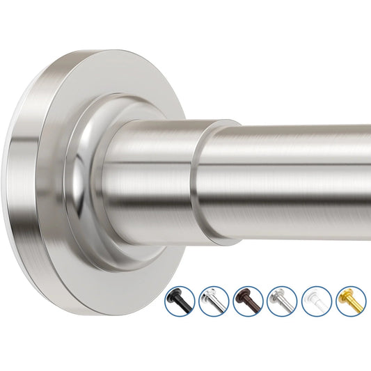 LunaLulinlk Shower Curtain Rod, Adjustable 32-61 inch Spring Tension Curtain Rods for Bathroom