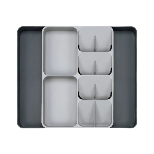LunaLulinlk Silverware Drawer Organizer, Expandable Utensil Organizer for Kitchen Drawers, Adjustable Cutlery, Compact Drawer Divider