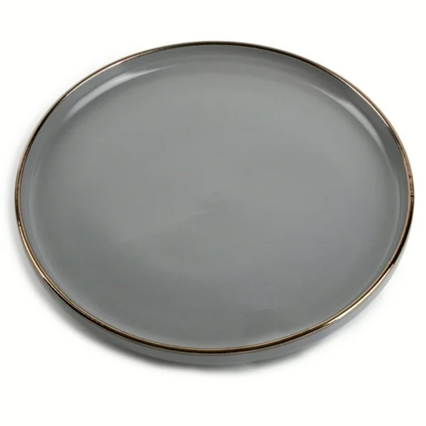 LunaLulinlk Stoneware Ava Dinner Plate, Grey