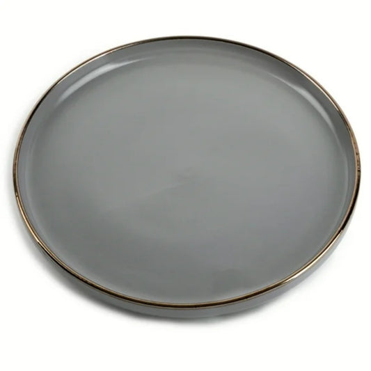 LunaLulinlk Stoneware Ava Dinner Plate, Grey