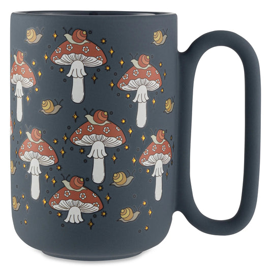 LunaLulinlk Stoneware Soft Touch Mushroom Mug, 18.6 fl oz