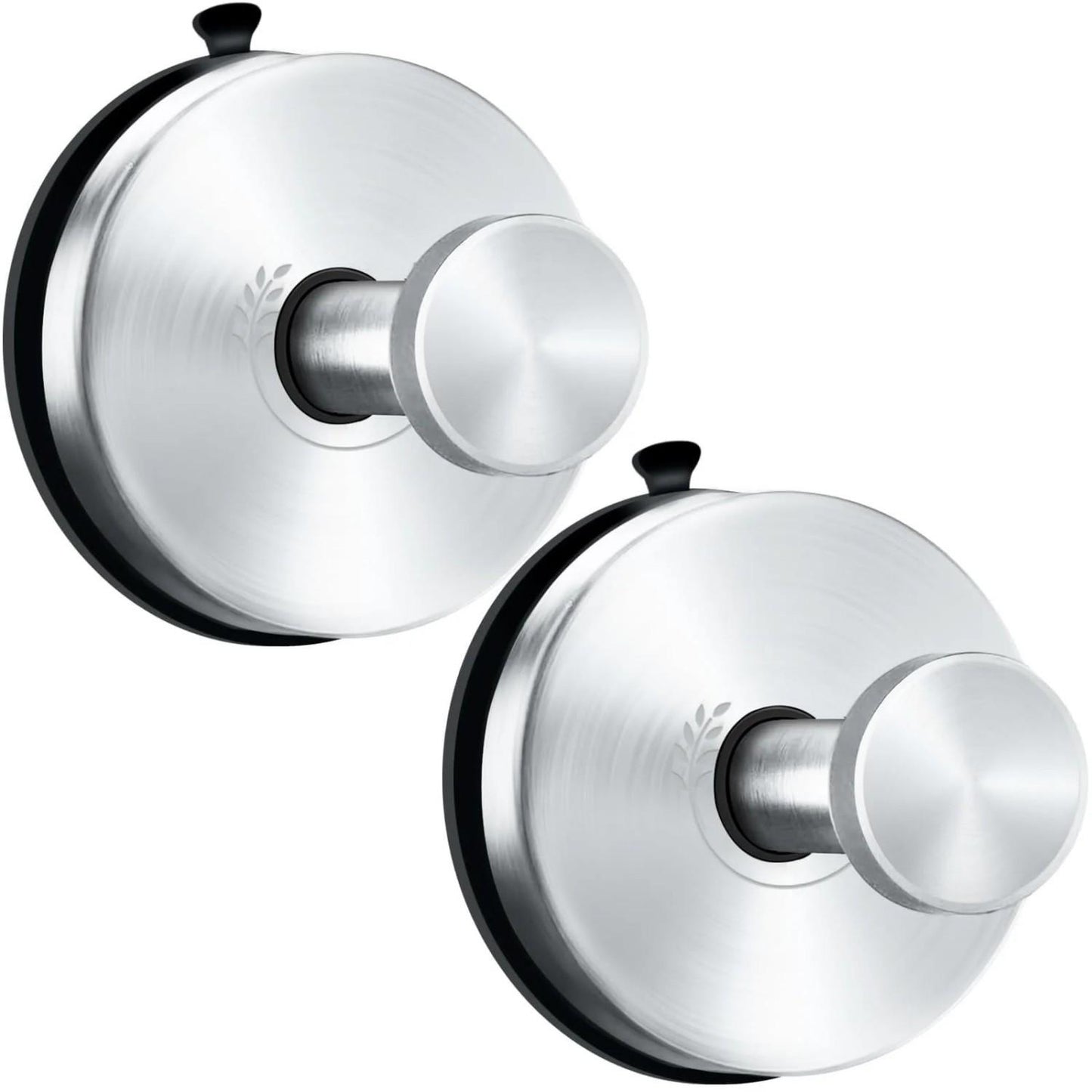 LunaLulinlk Vacuum Metal Suction Cup Hooks Stainless Steel Shower Holder Hanger for Bathroom(Silver 2pcs)