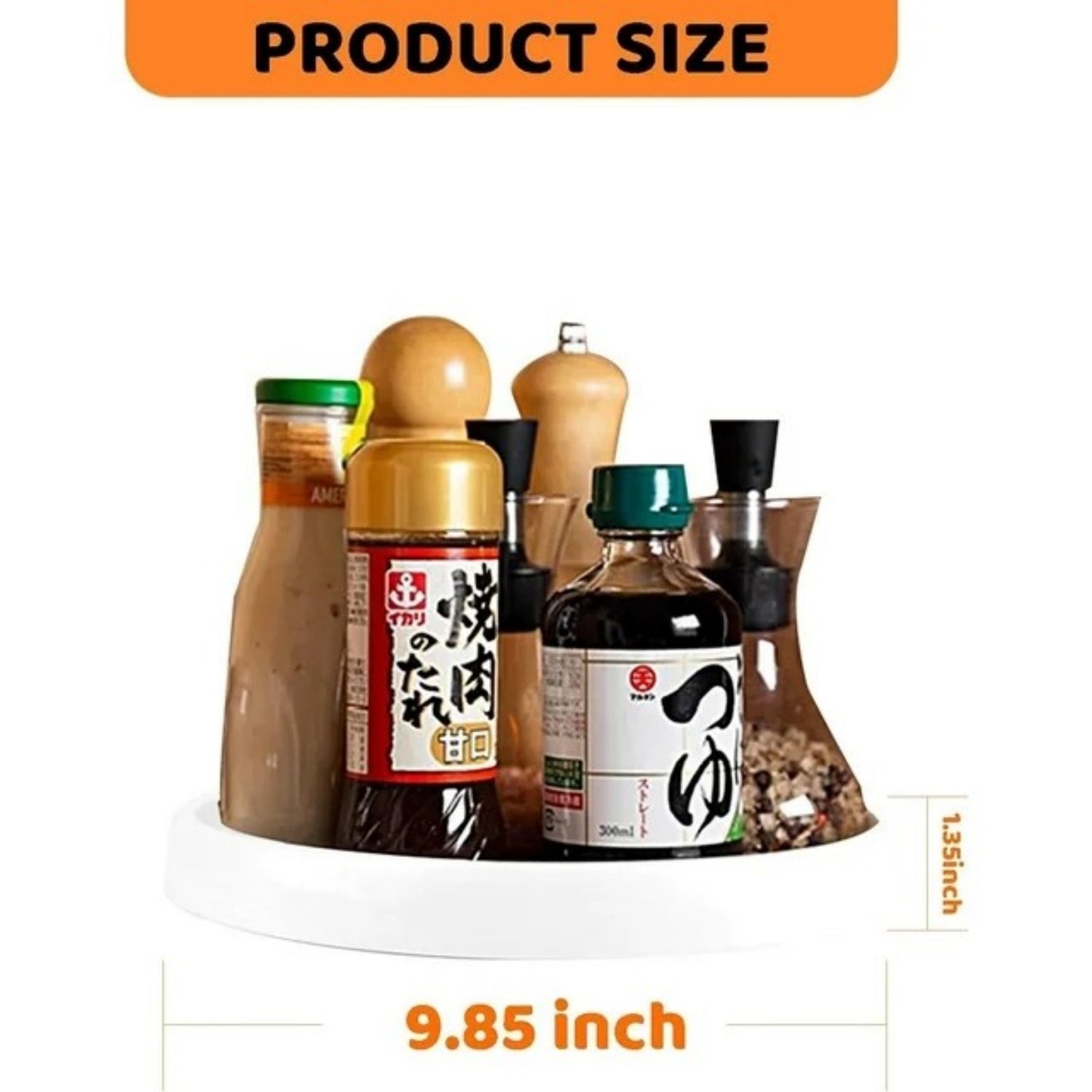 LunaLulinlk Turntable Refrigerator, Turntable Organiser, 360° Rotating Turntable, Spice Rack, Lazy Susan Kitchen Organiser