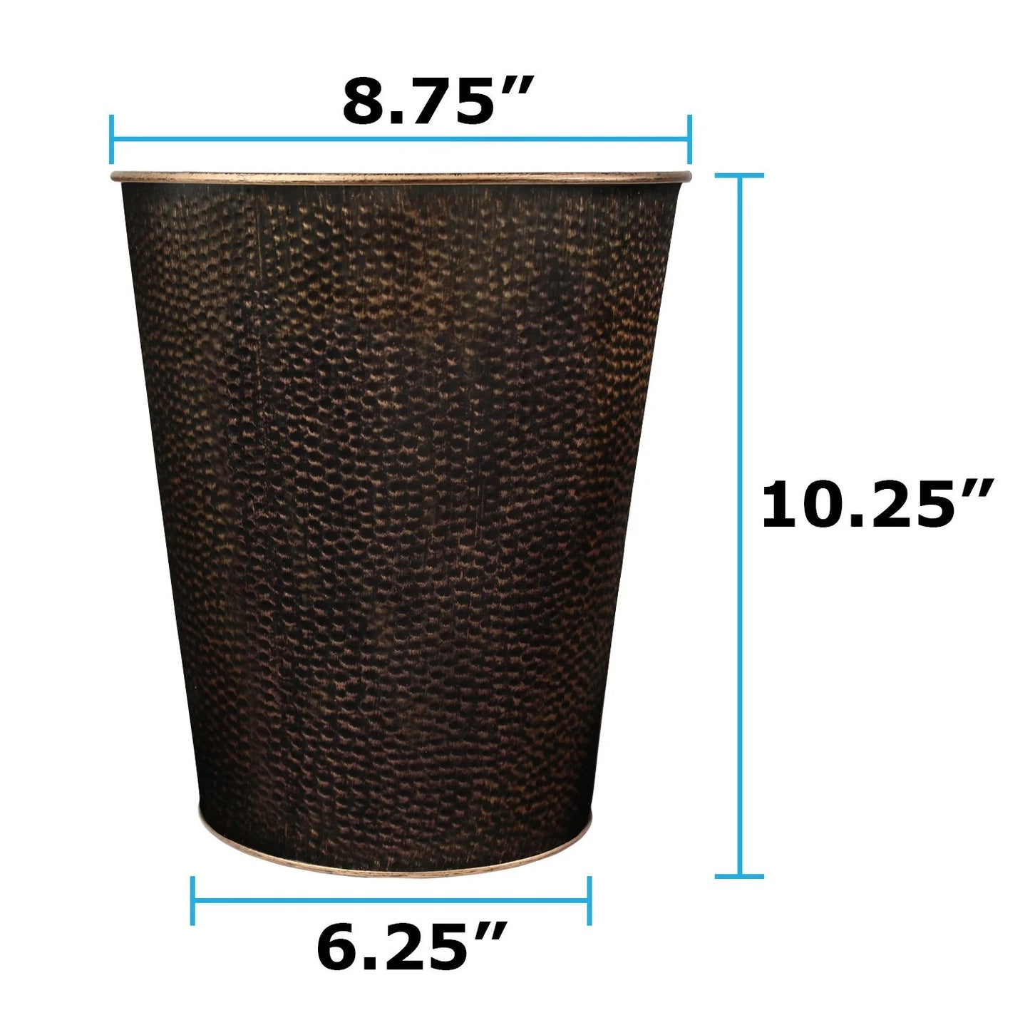 LunaLulinlk Wastebasket for Bedroom, Bathroom, Trash Can 6 Liters, Bronze, Stainless Steel