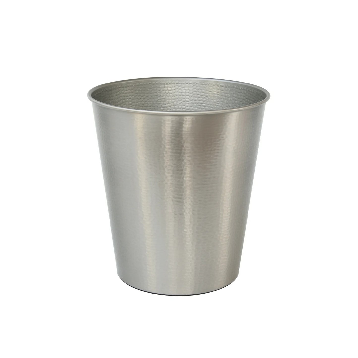 LunaLulinlk Wastebasket, Silver Hammered Finish