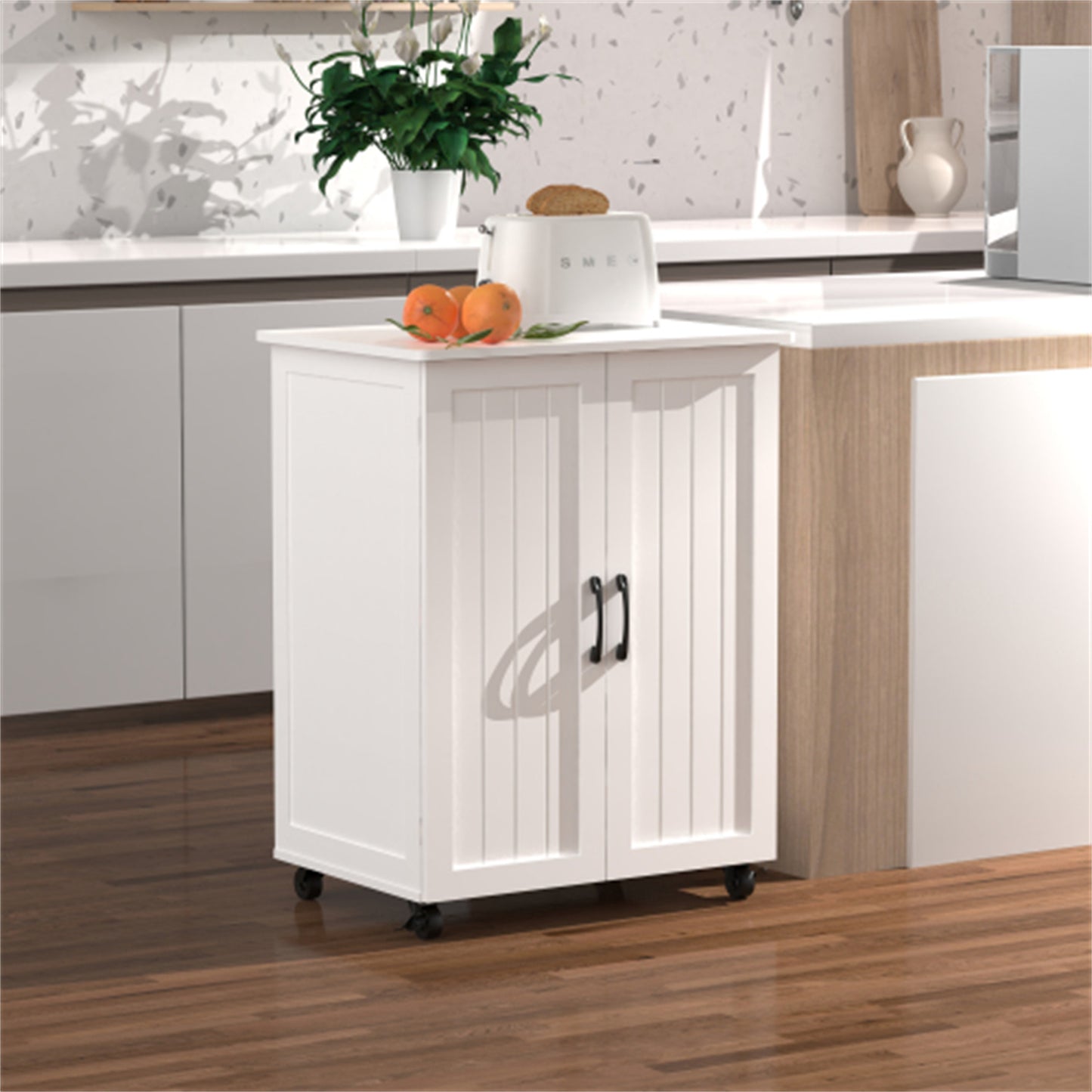 LunaLulinlk White storage cabinet, large-capacity storage, sturdy and durable, home must-have single product