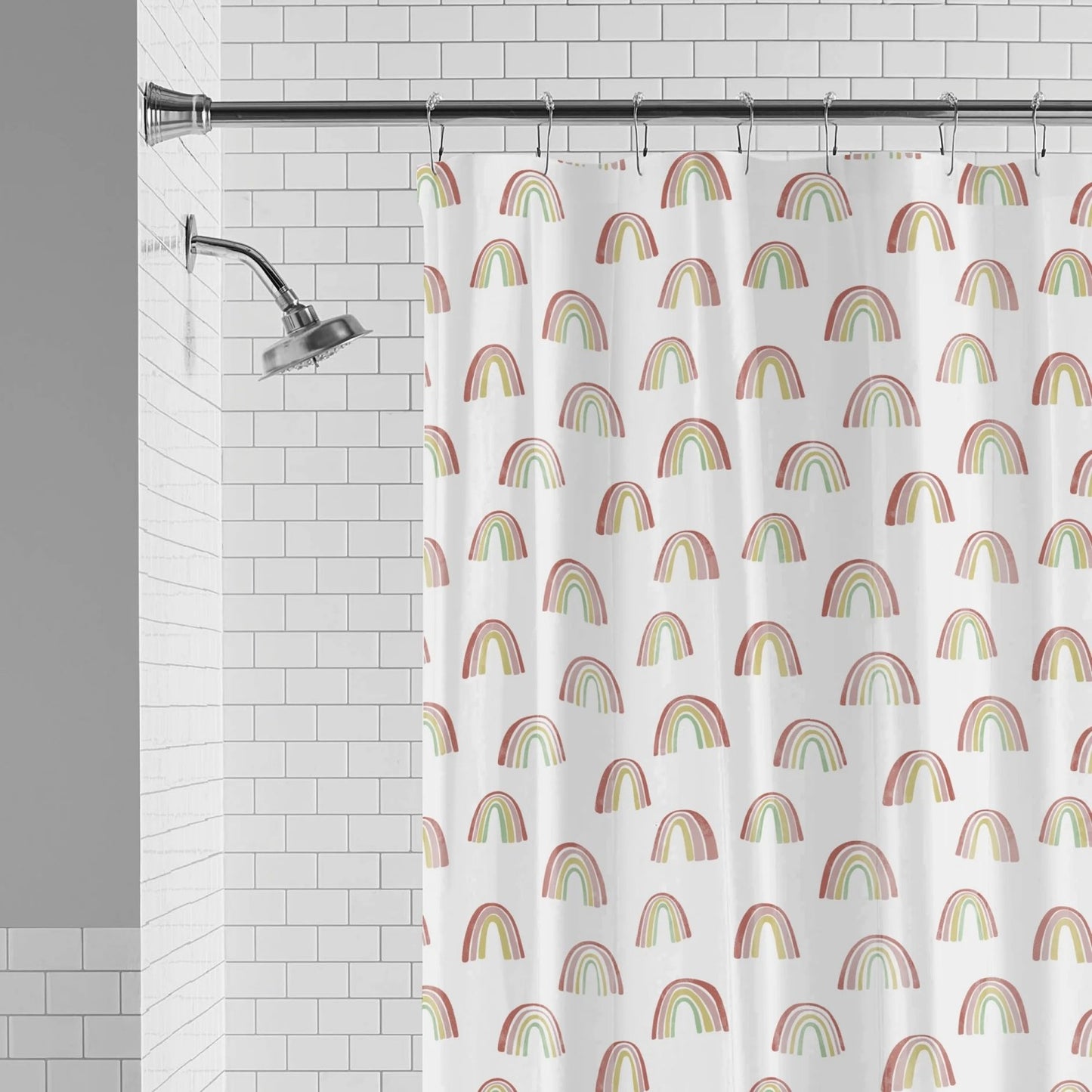 LunaLulinlk Waterproof recycled PEVA shower curtain with 12 hooks