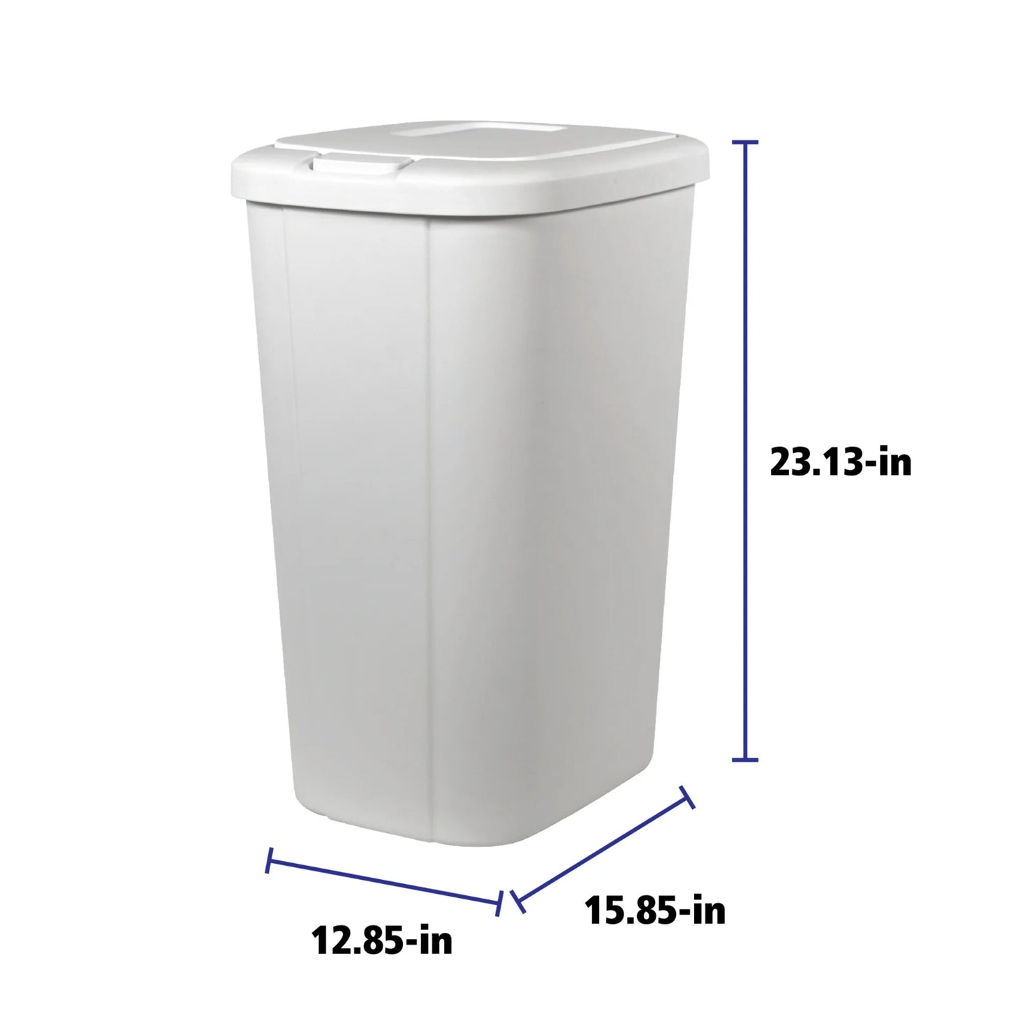 LunaLulinlk White 13.3 Gallon Touch Screen Kitchen Trash Can with Lid Plastic Trash Can