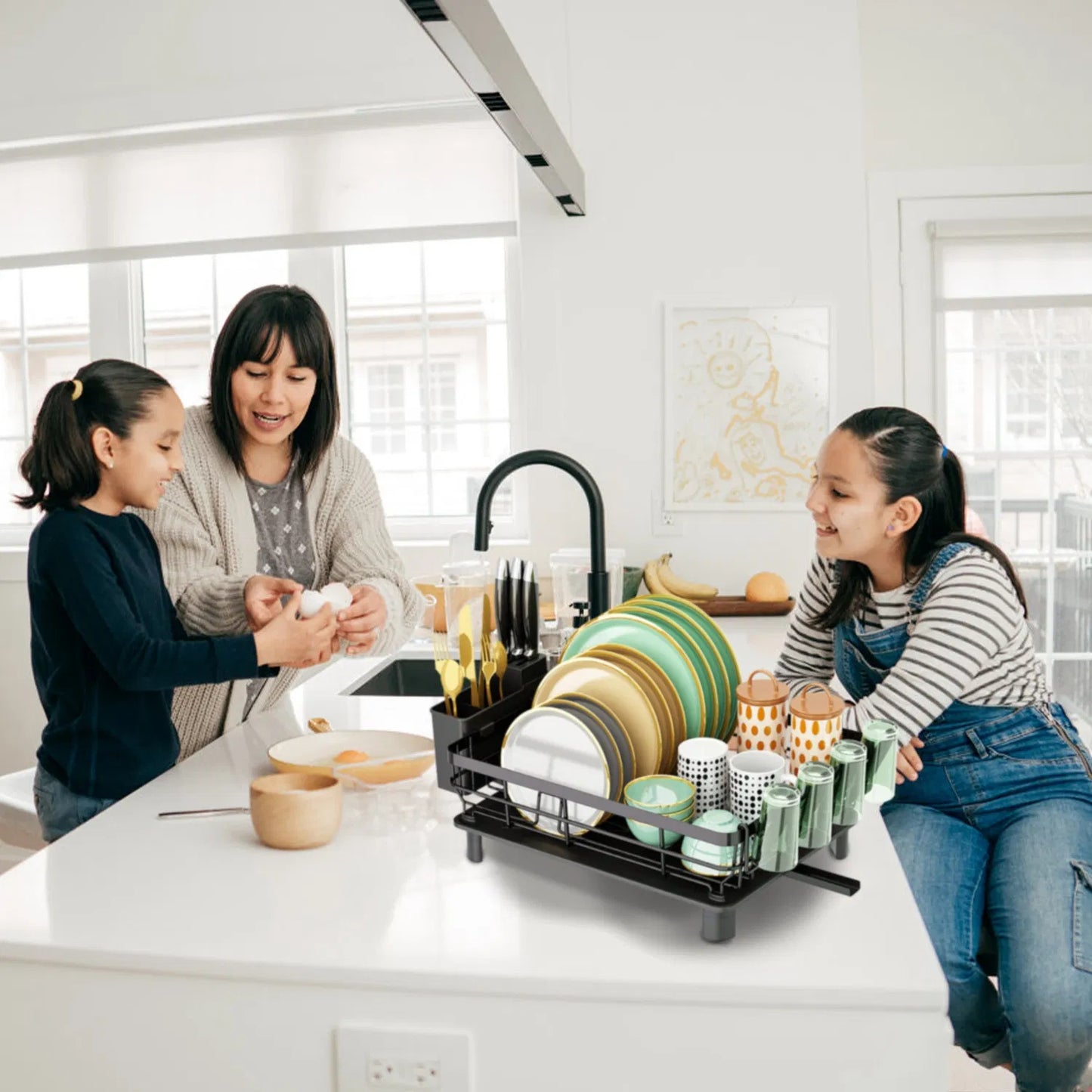 LunaLulinlk Tableware Drain Rack, Countertop Storage Rack