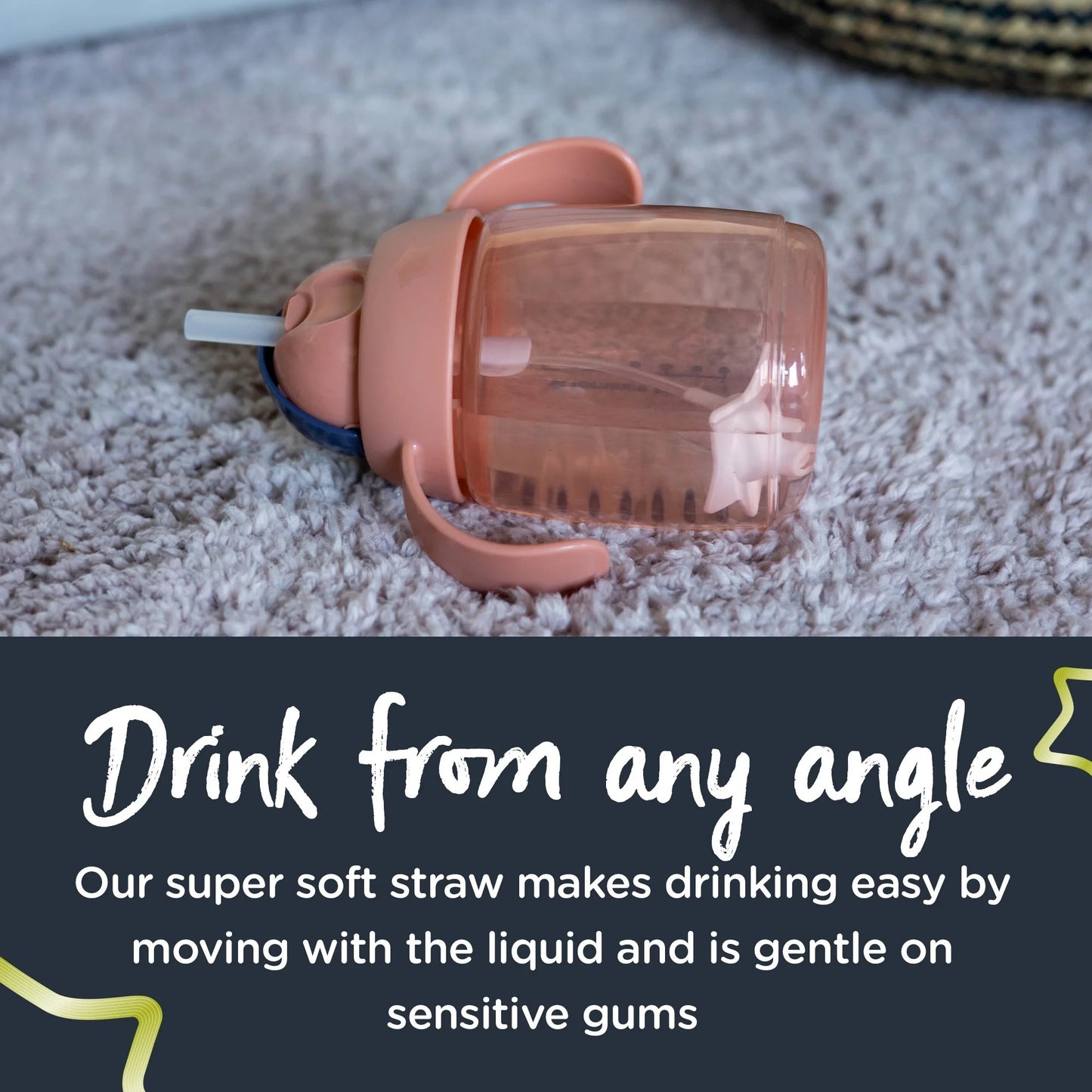 LunaLulinlk Weighted Straw Cup for Toddlers | 10oz, 6+ Months, 100% Leak and Shake-Proof