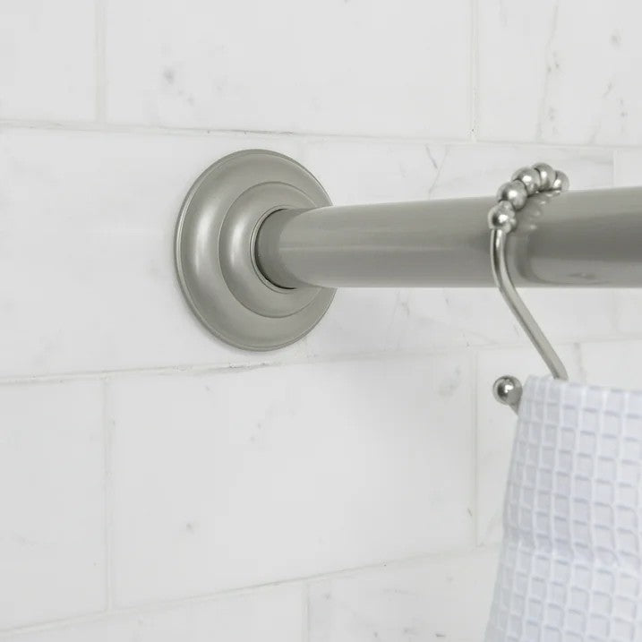 LunaLulinlk Wall-Mounted Metal Adjustable Shower Curtain Rod, 41" - 72", Need to Drill, Nickel