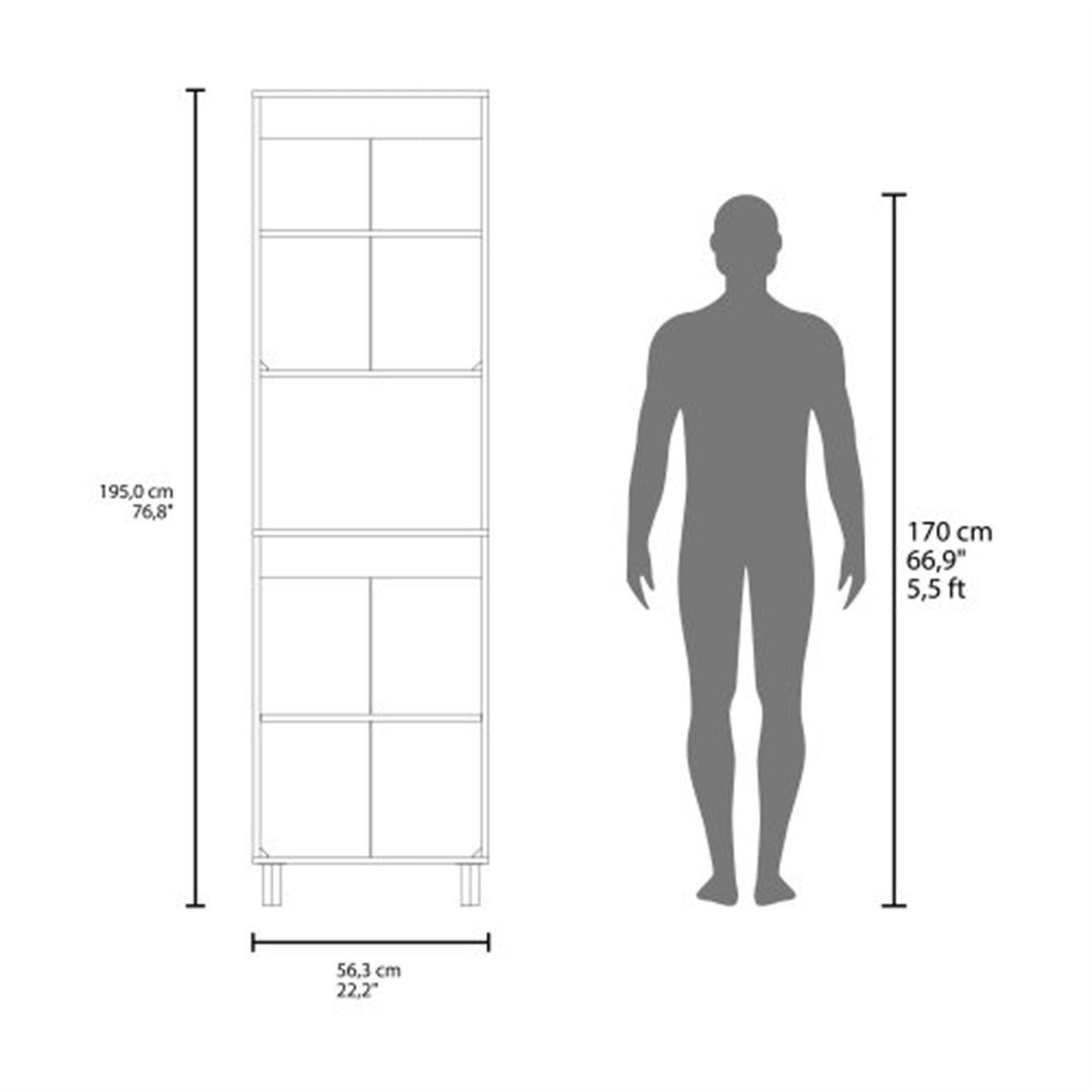 LunaLulinlk White Double Cabinet Kitchen Pantry with Open Storage