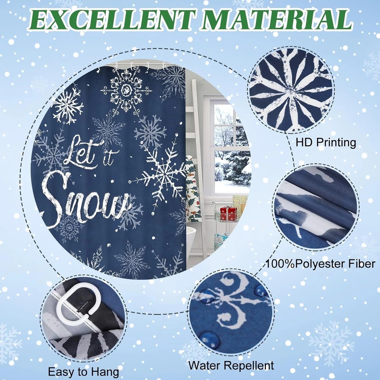 LunaLulinlk Winter Christmas Shower Curtain