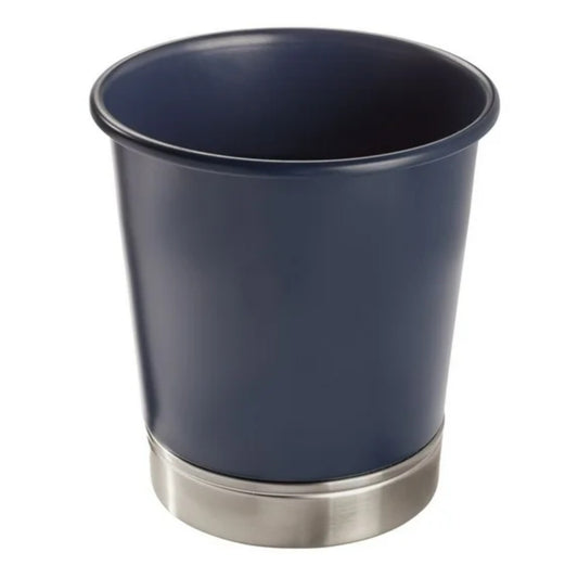 LunaLulinlk Steel Bathroom and Home Waste Can, Navy Blue