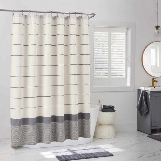 LunaLulinlk Striped Shower Curtain Vanilla Fantasy