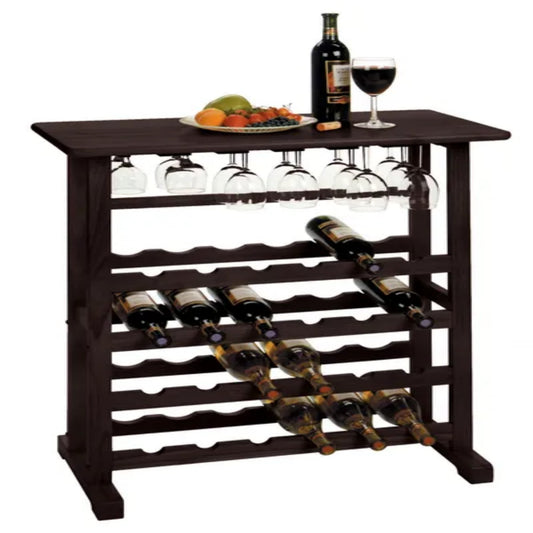 LunaLulinlk Wine Rack Espresso Kitchen Storage