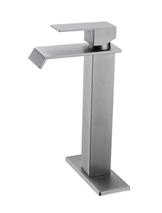 LunaLulinlk Waterfall Spout Bathroom Faucet,Single Handle Bathroom Vanity Sink Faucet