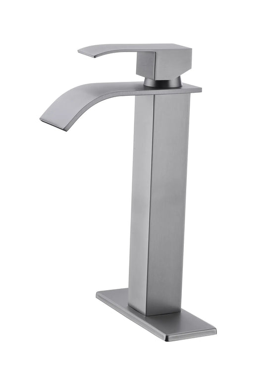 LunaLulinlk Waterfall Spout Bathroom Faucet,Single Handle Bathroom Vanity Sink Faucet