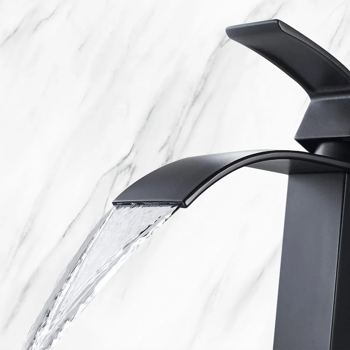 LunaLulinlk Waterfall Spout Bathroom Faucet,Single Handle Bathroom Vanity Sink Faucet